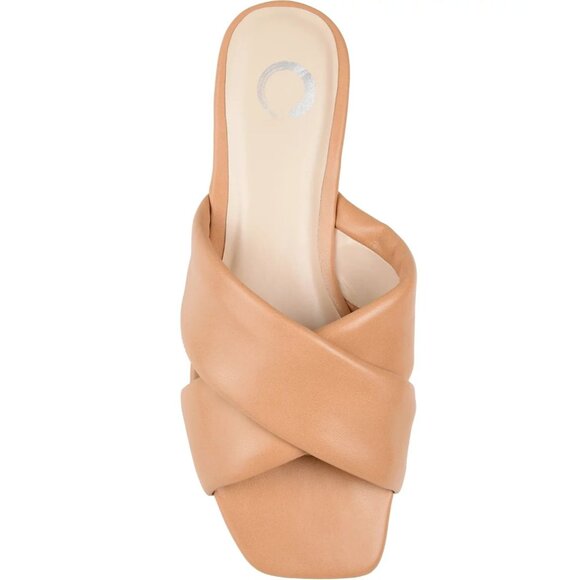 Journee Collection Womens Carlotta Flat Slide Sandals Tan 11 MSRP $59 - Picture 3 of 5